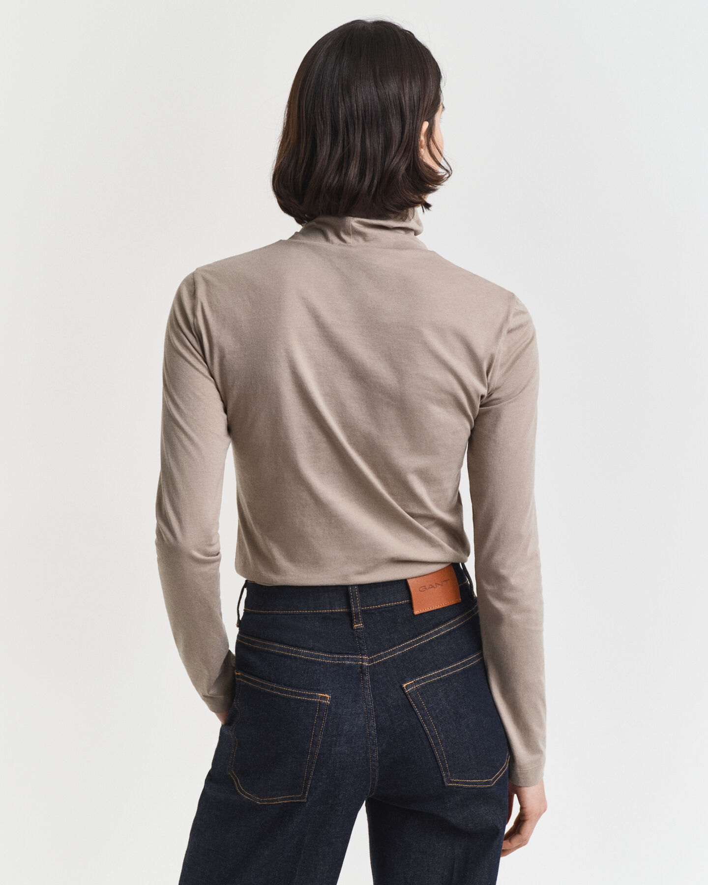 Lightweight Cotton Turtleneck Top