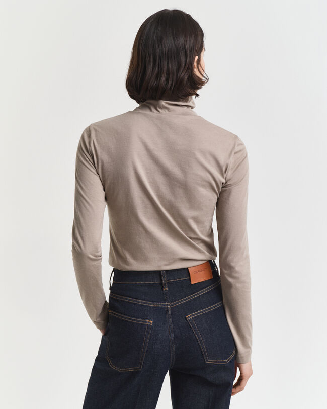 Lightweight Cotton Turtleneck Top