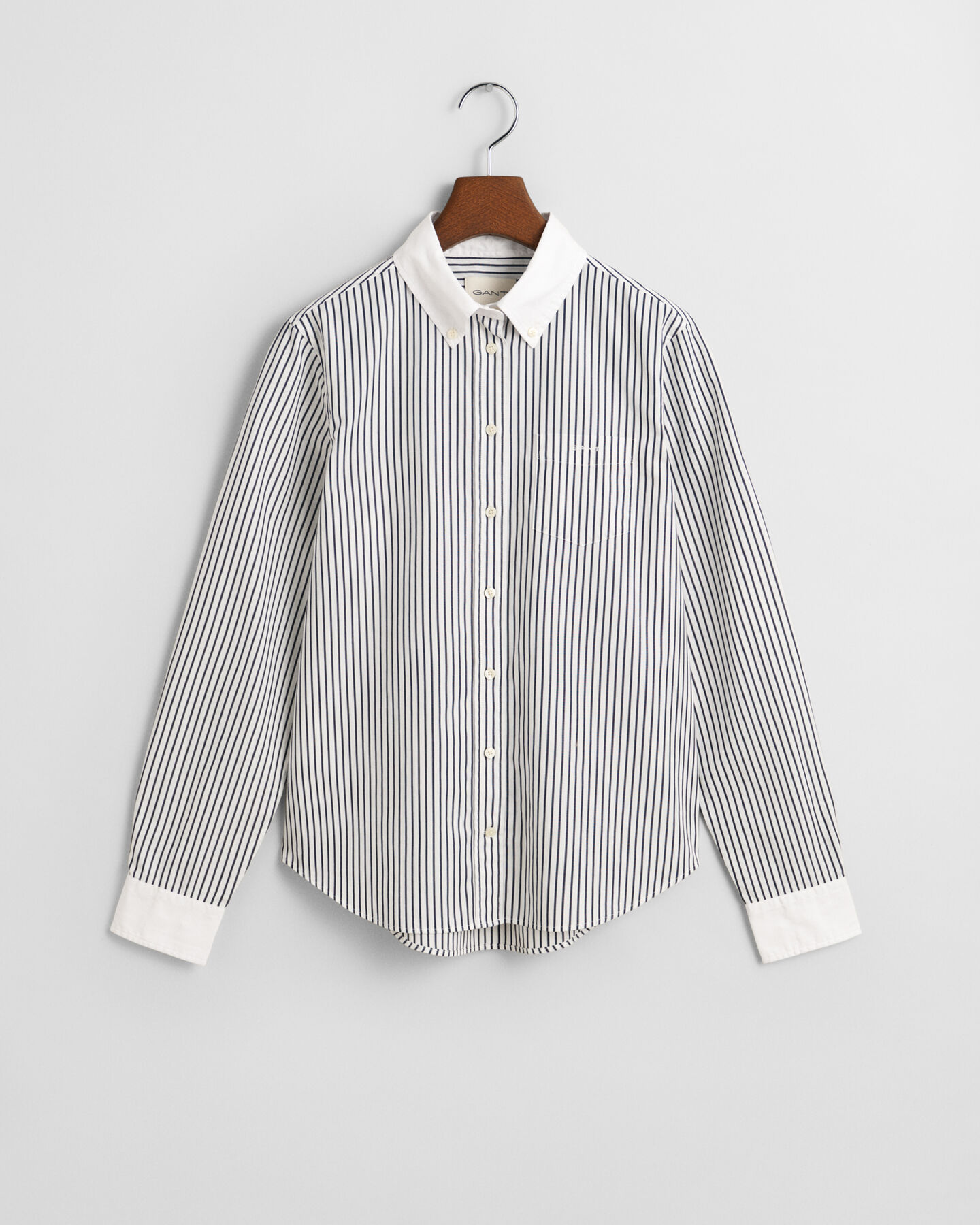 Regular Fit Contrast Collar Striped Shirt