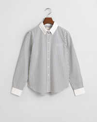 Regular Fit Contrast Collar Striped Shirt