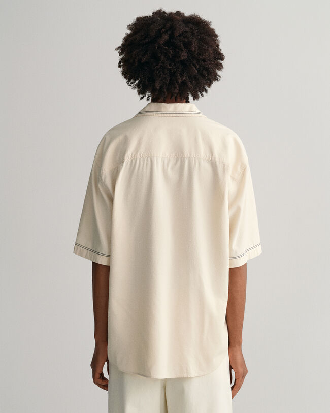 Oversized Embroidered Short Sleeve Shirt