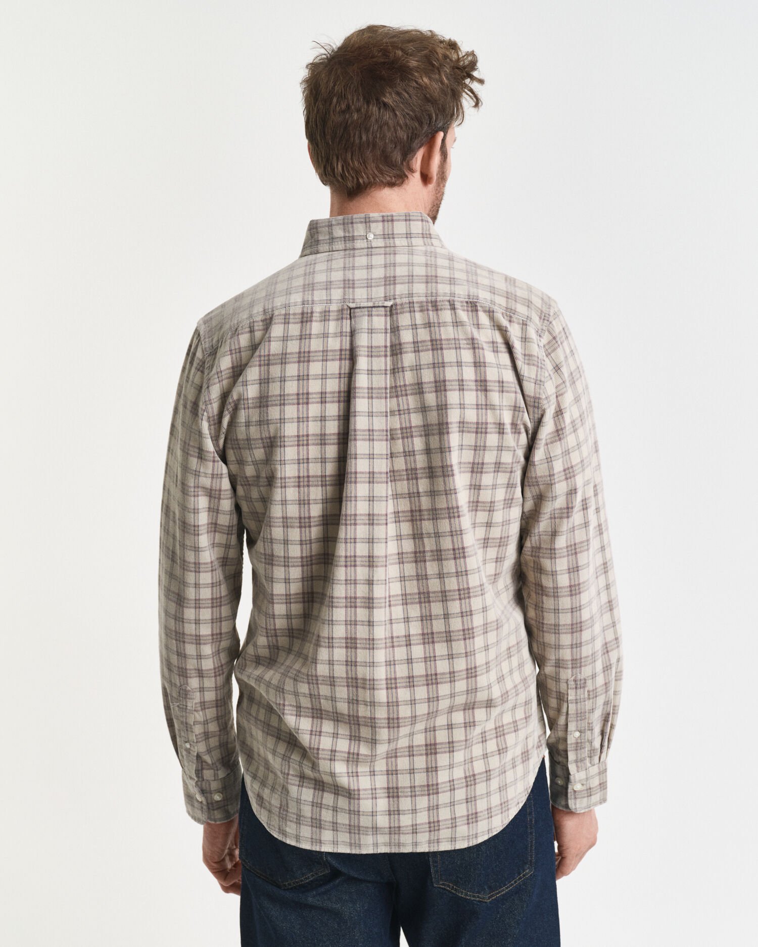Regular Fit Checked Corduroy Shirt