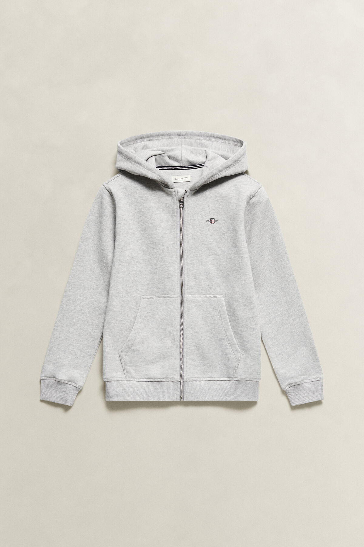 Teens Shield Zip Hoodie — GREY MELANGE