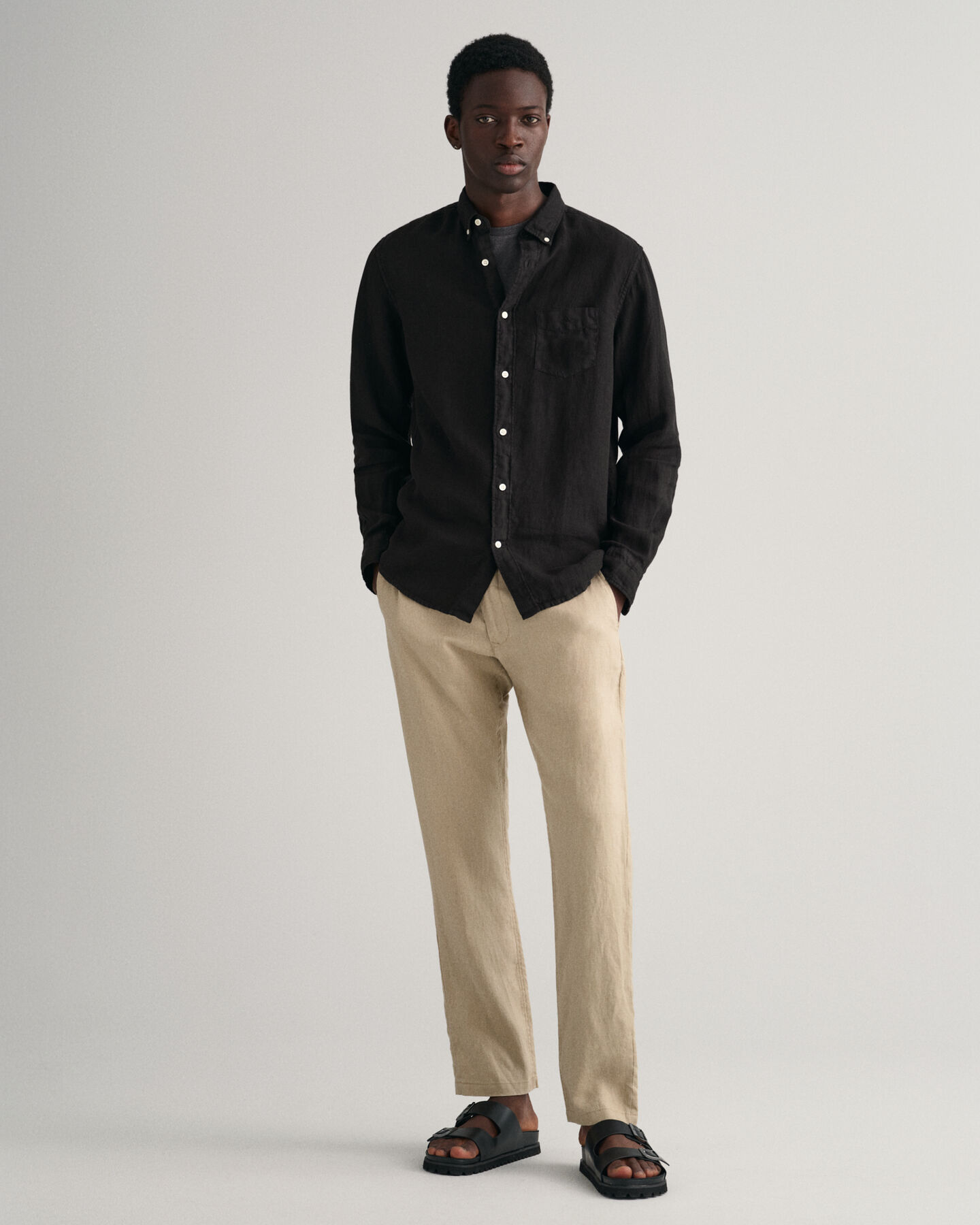 Regular Fit Garment-Dyed Linen Shirt