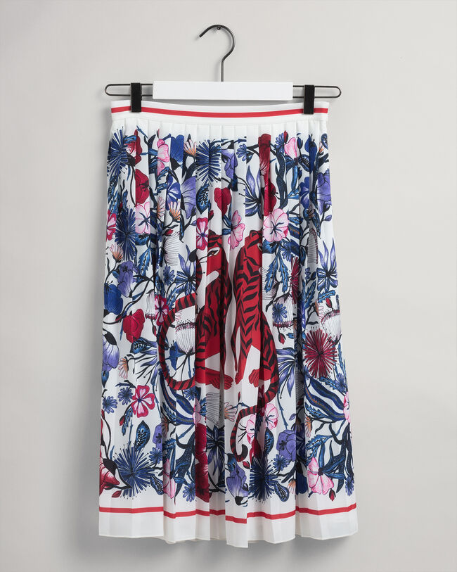 Tiger Floral Pleated Skirt
