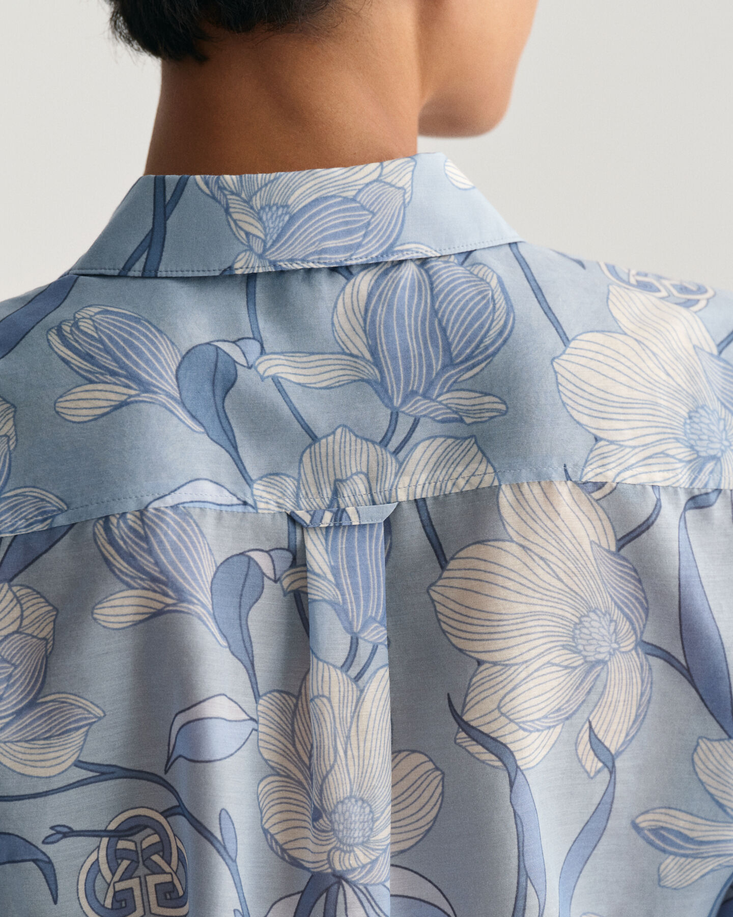 Regular Fit Magnolia Print Cotton Silk Shirt