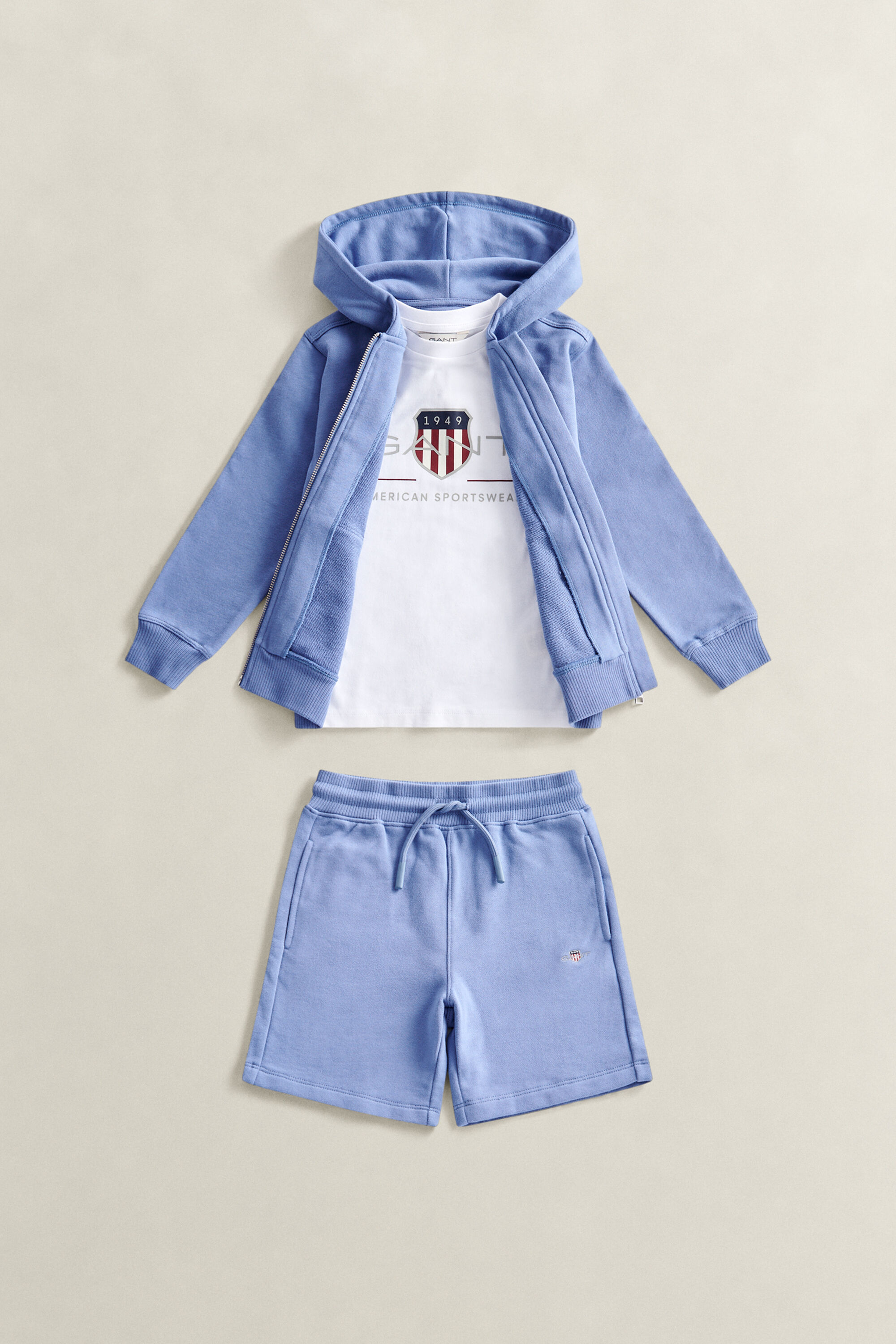 Boys Shield Zip Hoodie, T-Shirt & Sweatpants Set