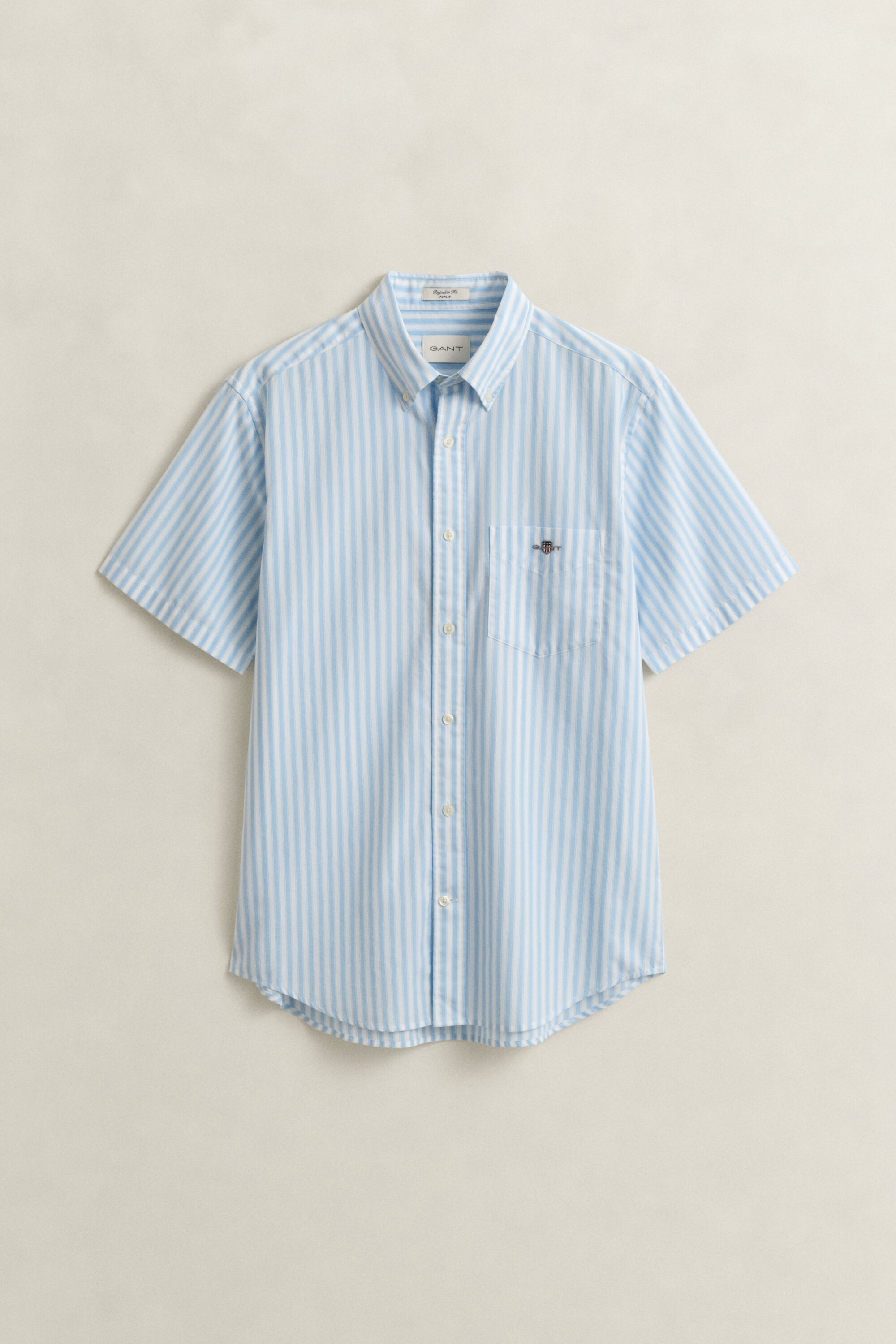 Striped Classic Poplin Short Sleeve Shirt