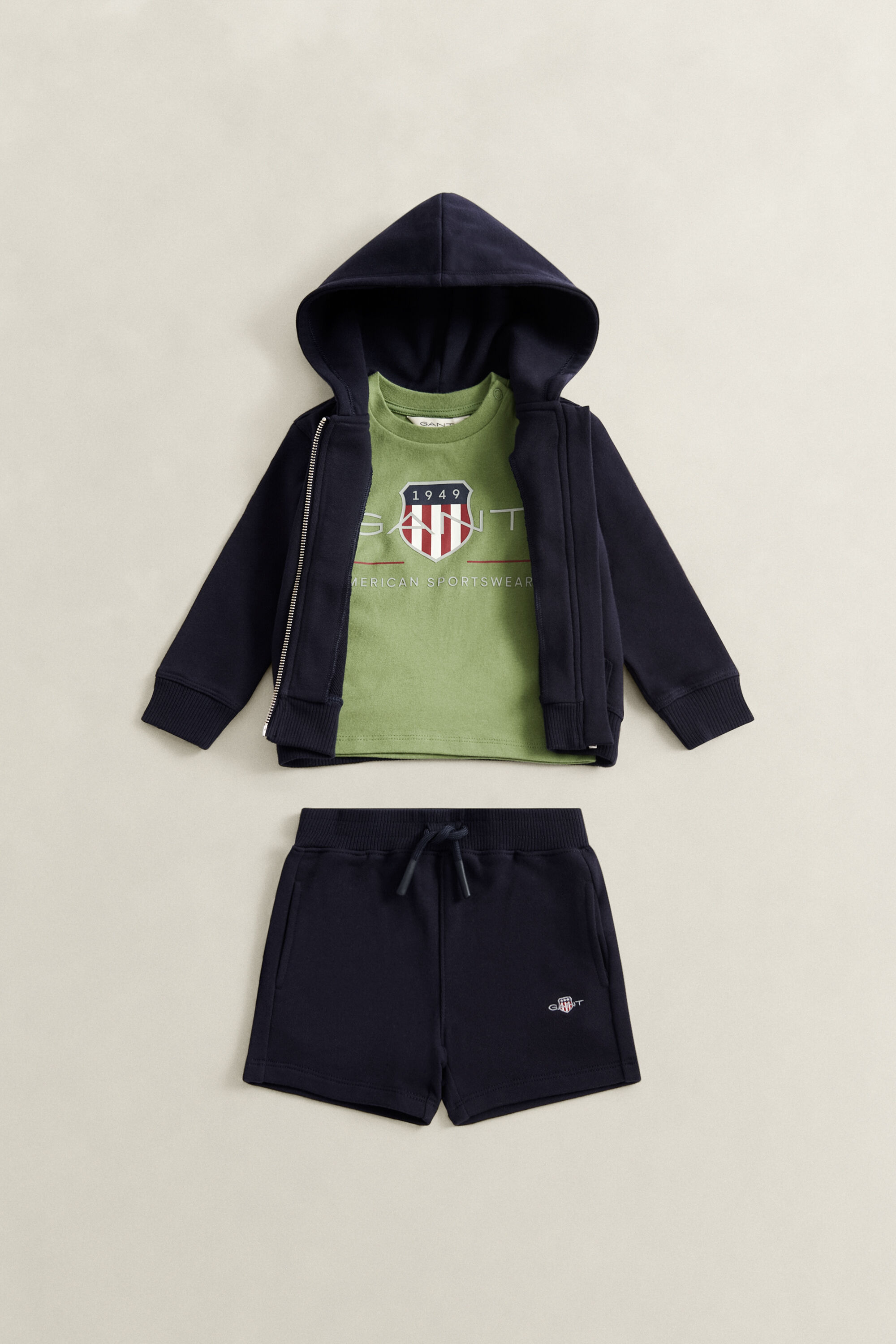 Boys Shield Zip Hoodie, T-Shirt & Sweatpants Set