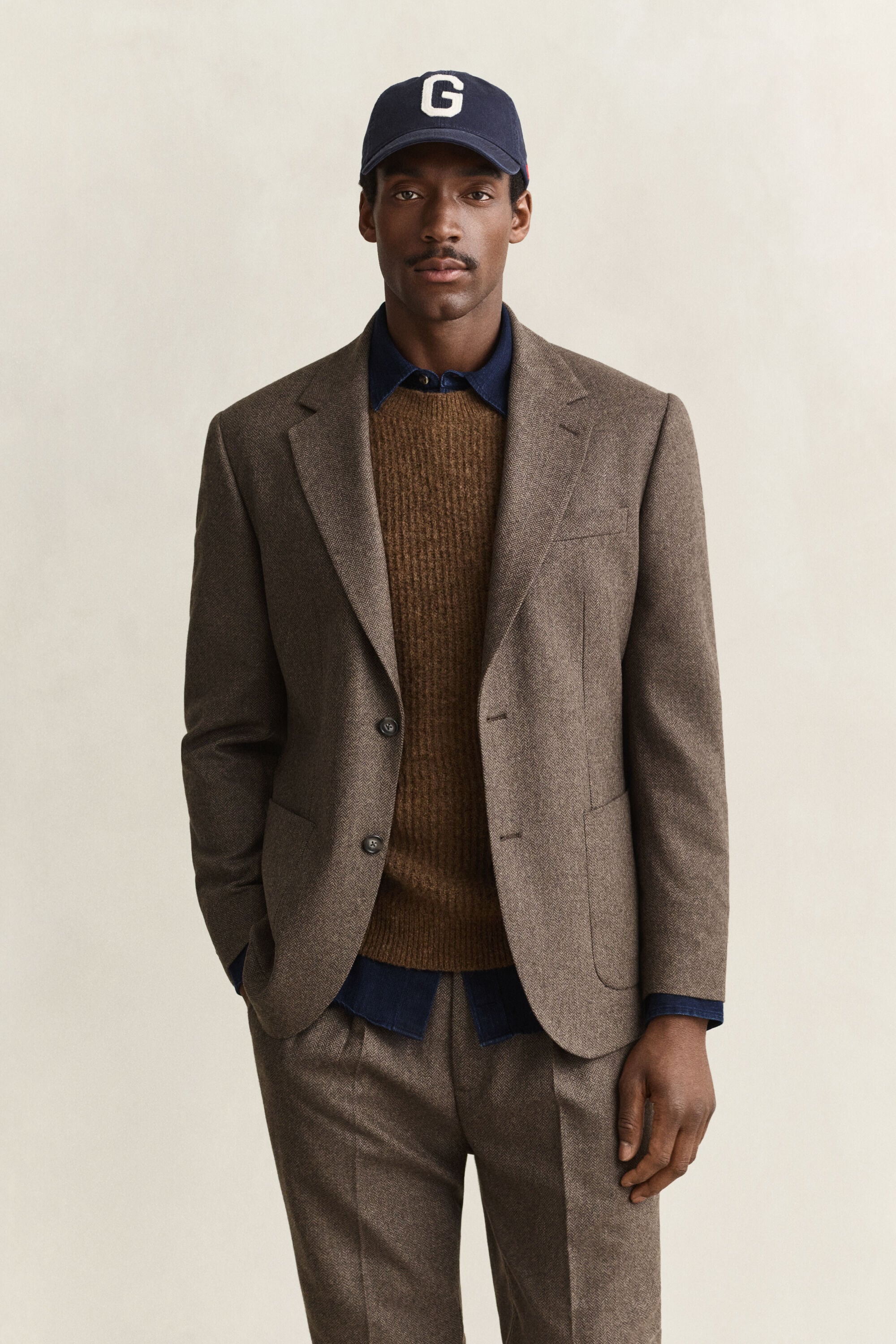 Wool Herringbone Suit Jacket