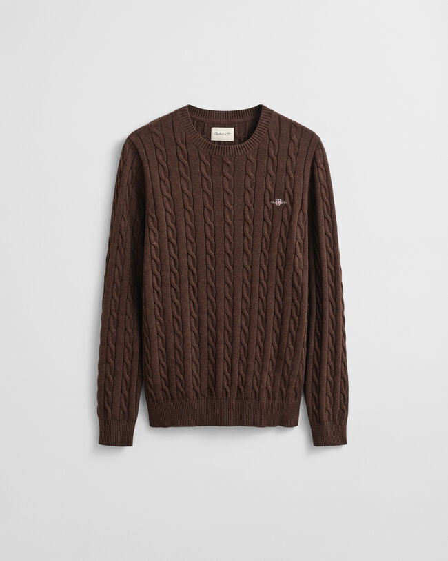 Cotton Cable Knit Crew Neck Sweater