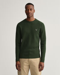 Rib Texture Crew Neck Sweater
