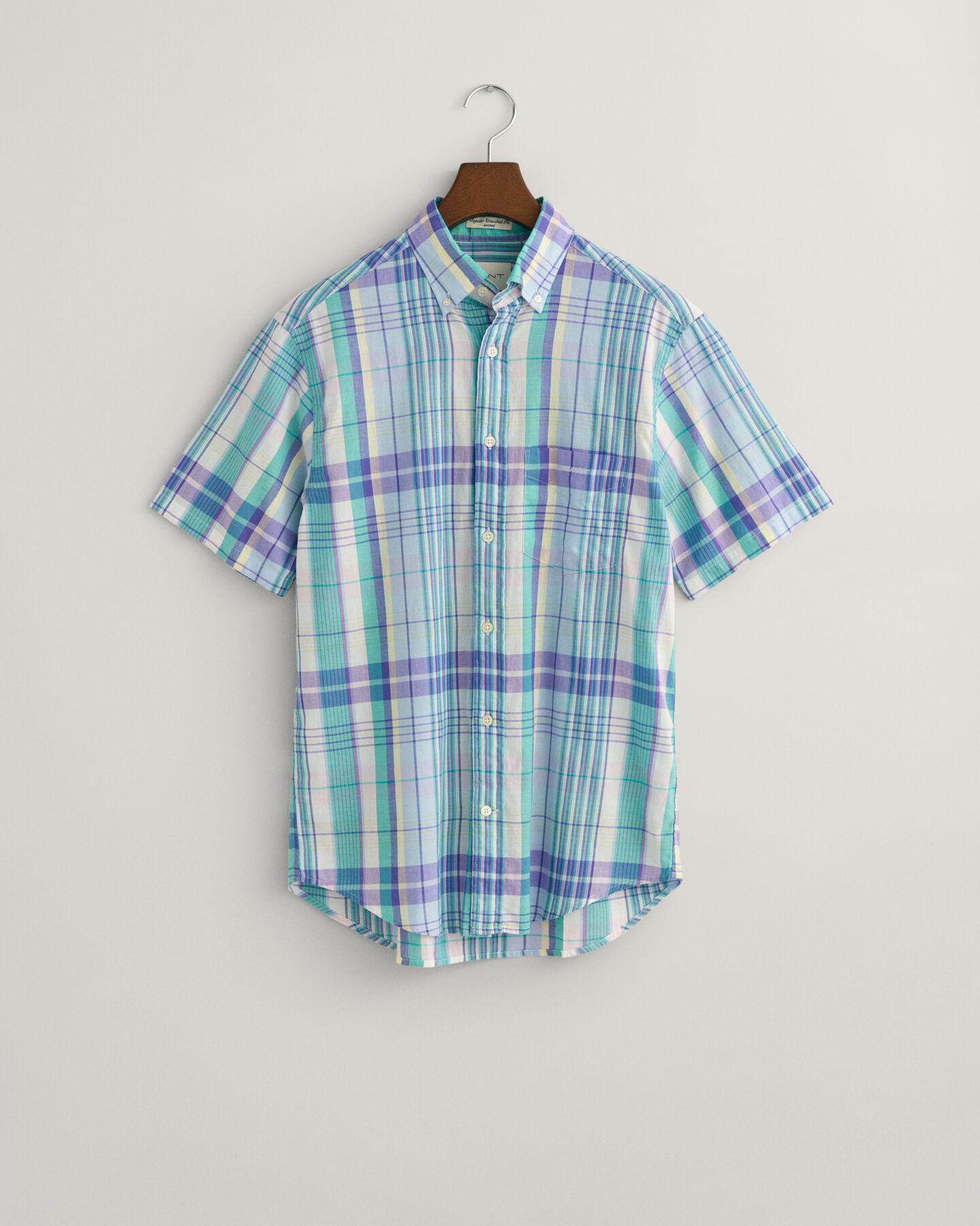 Regular Fit Colorful Madras Short Sleeve Shirt