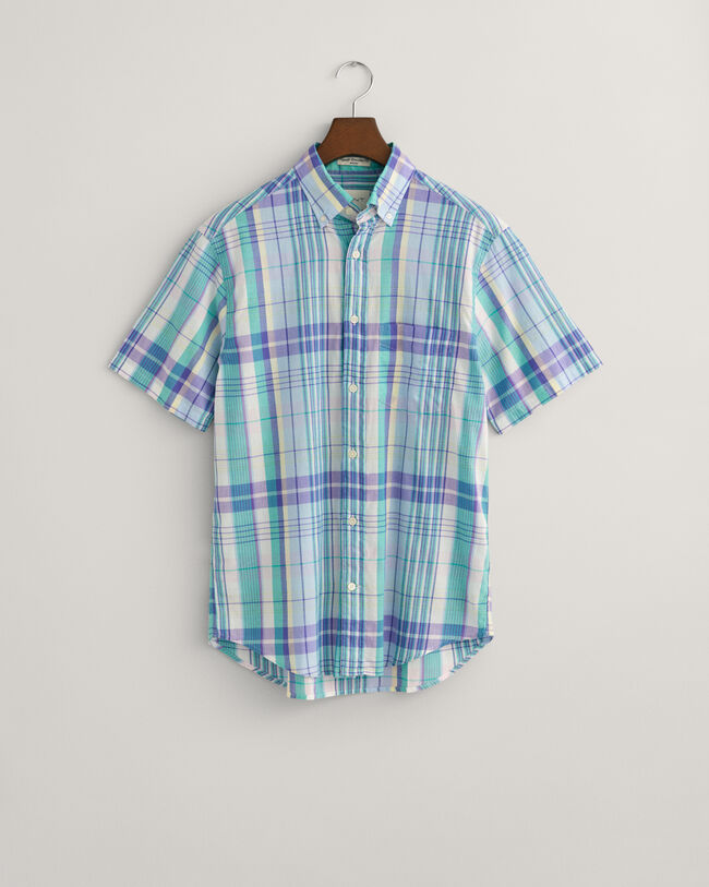 Regular Fit Colorful Madras Short Sleeve Shirt
