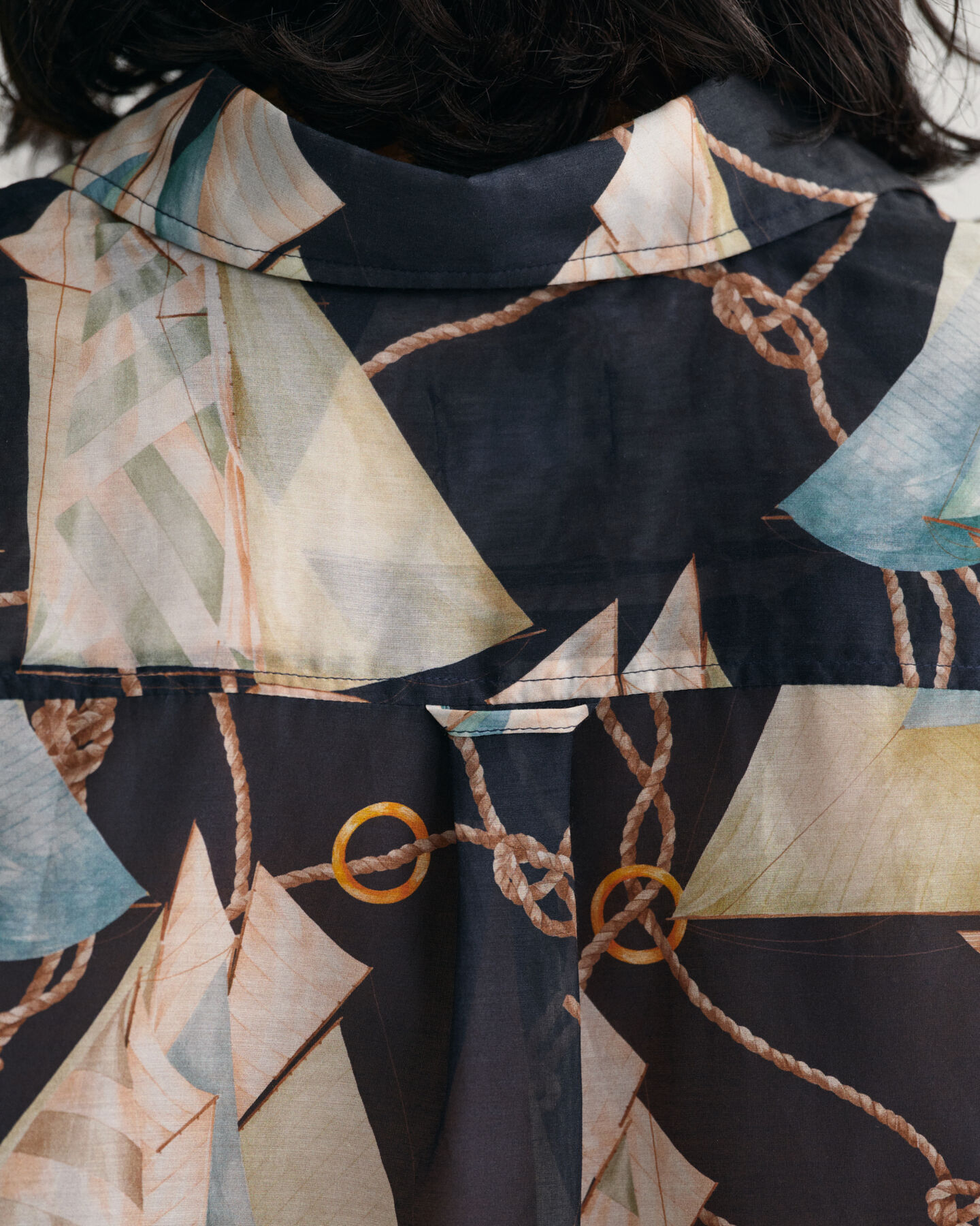 Relaxed Fit Saling Print Cotton Silk Shirt