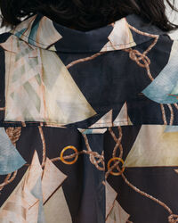 Relaxed Fit Saling Print Cotton Silk Shirt