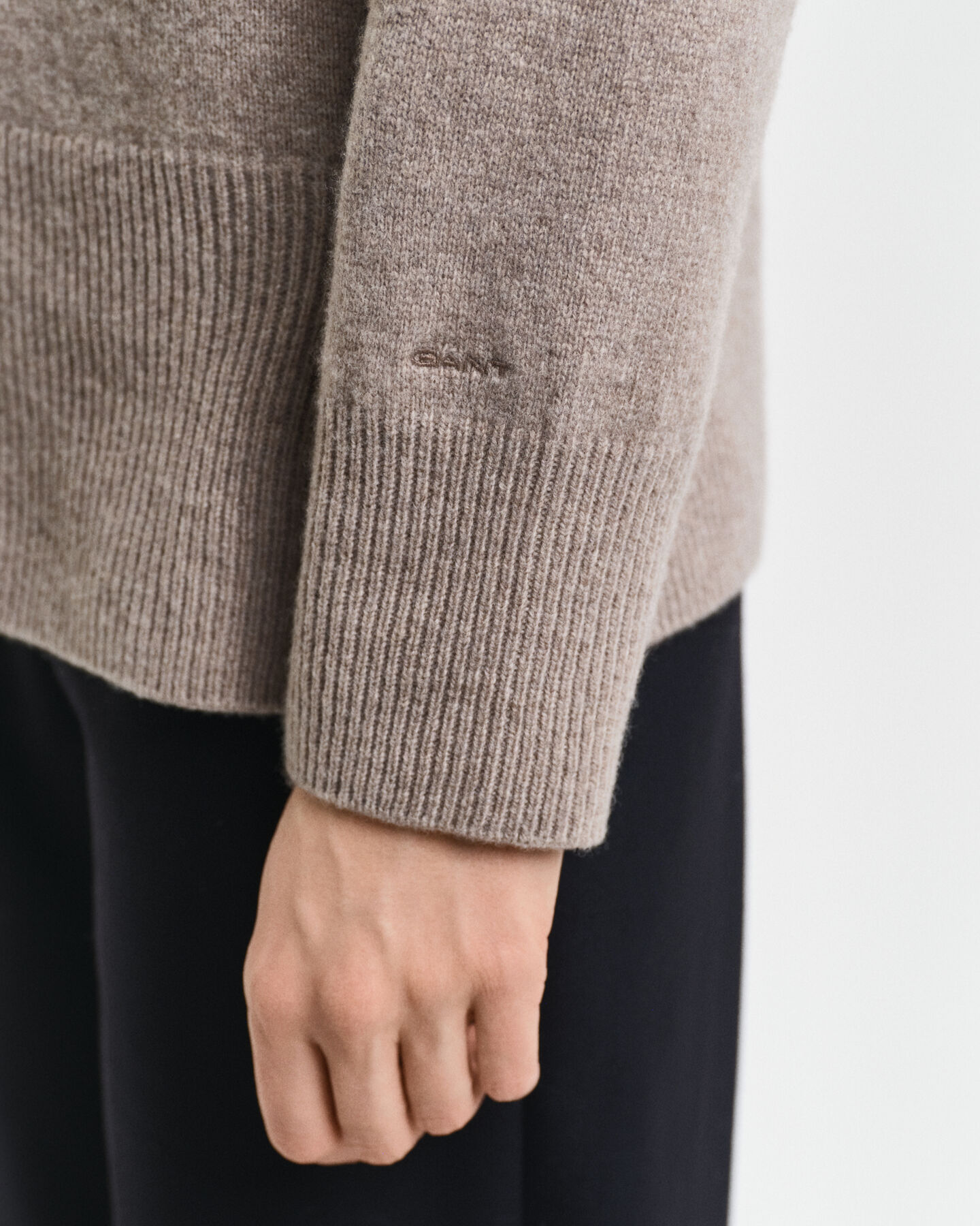 Wool Cashmere Blend Crew Neck Sweater