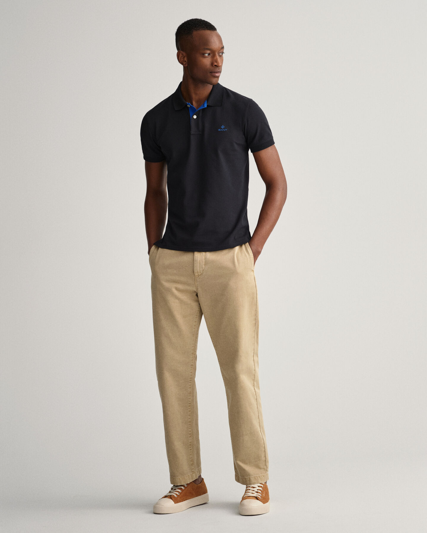 Contrast Collar Piqué Rugger