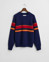 Striped Raglan Sleeves Crew Neck Sweater