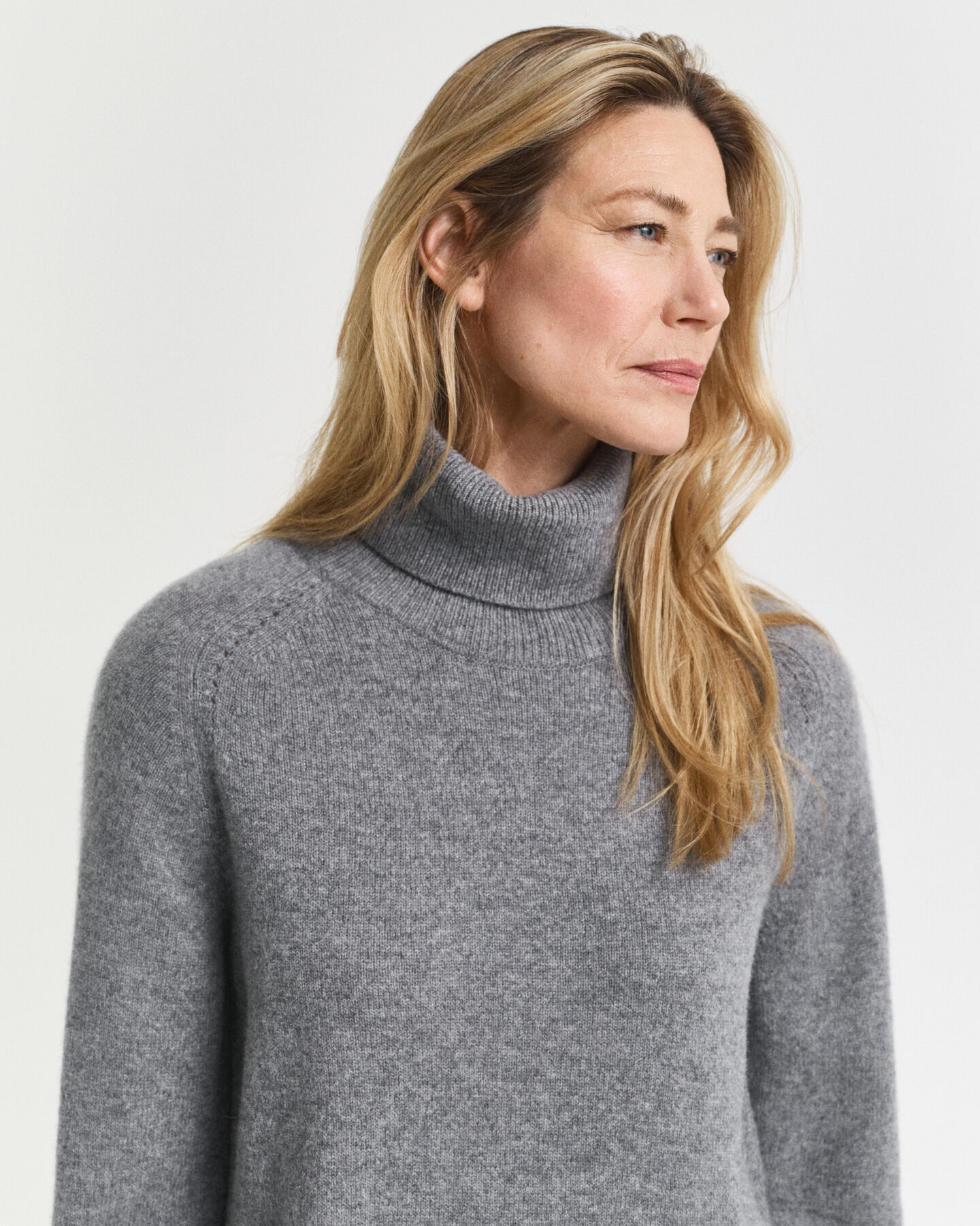Knit Detail Turtleneck Dress