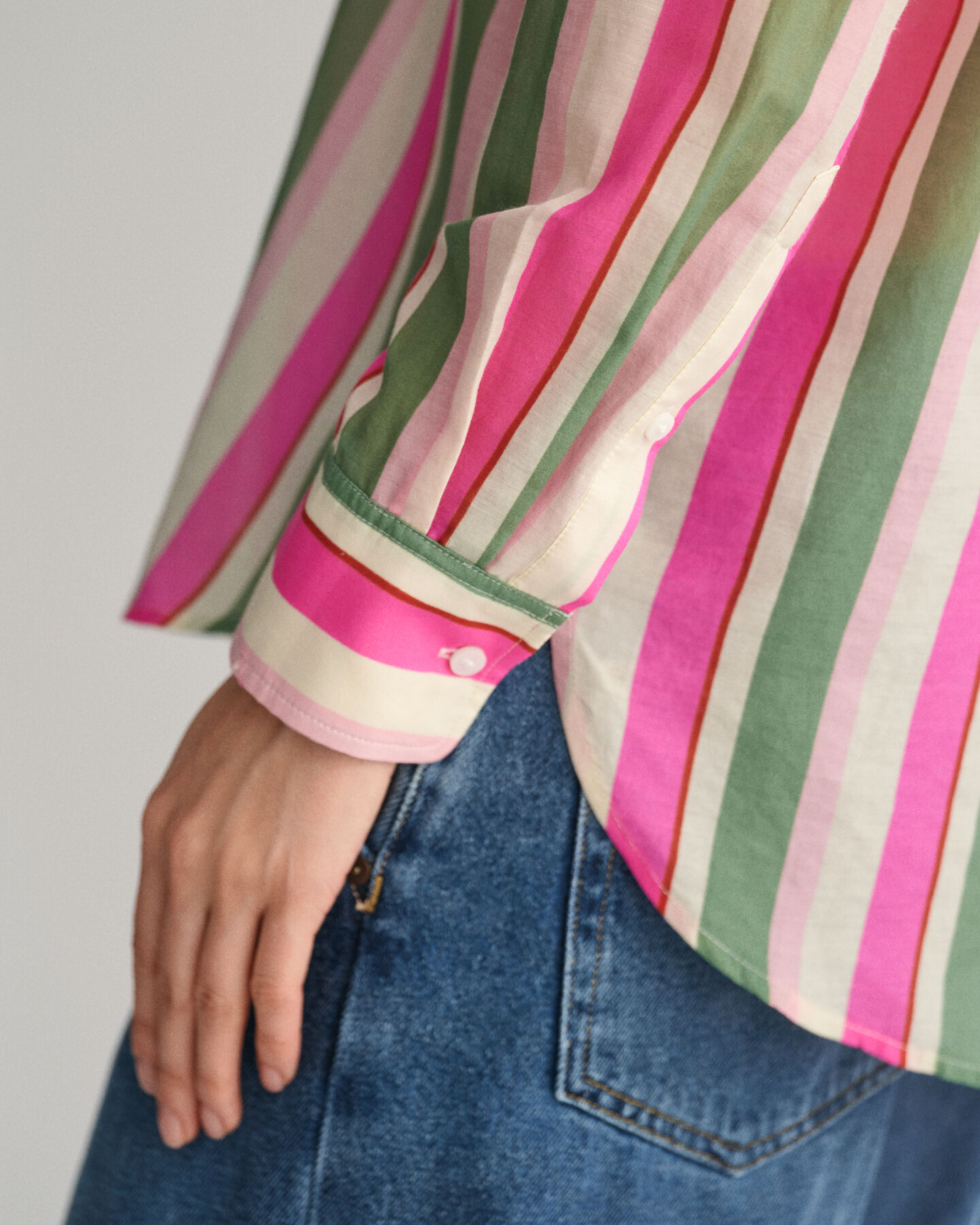 Relaxed Fit Striped Cotton Silk Shirt