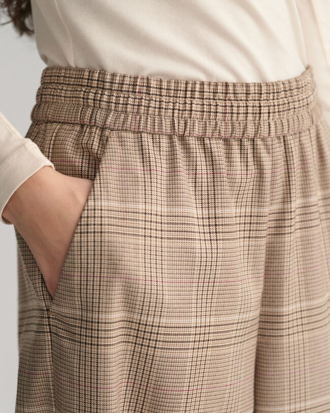Relaxed Fit Checked Pull-On Pants