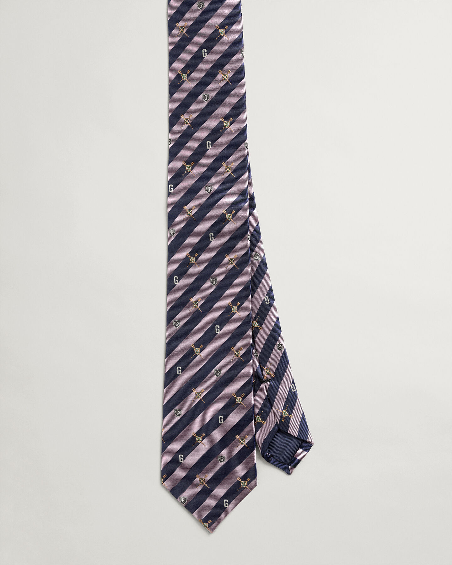 Oars Print Silk Tie
