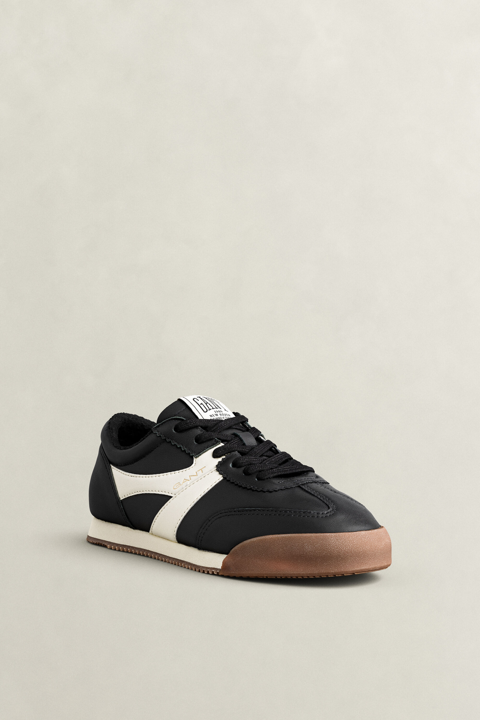 Beylana Leather Sneakers — BLACK