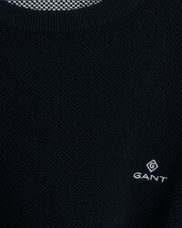 Cotton Piqu&eacute; Crew Neck Sweater