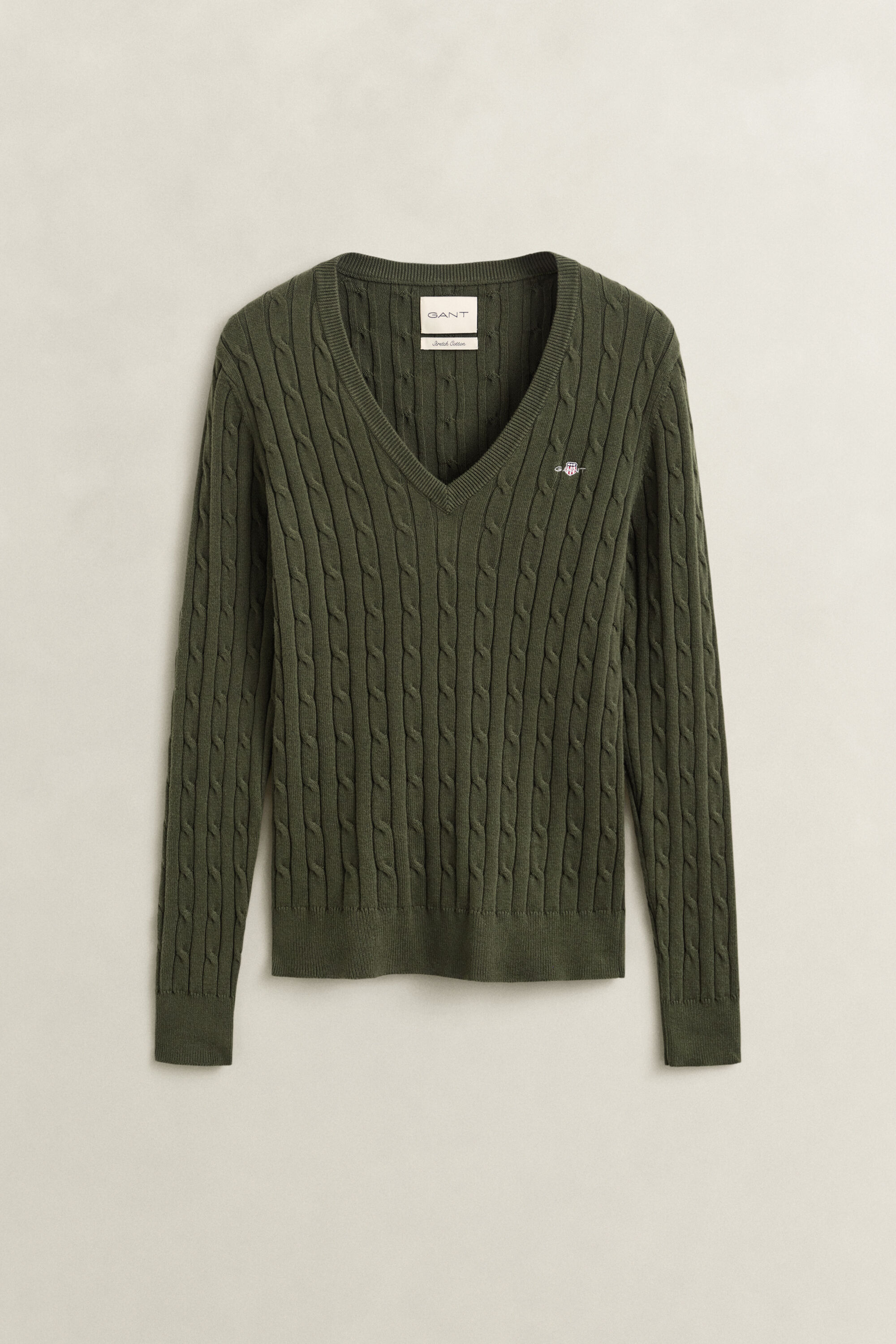 Classic Cable Knit Sweater — MOSSY GREEN