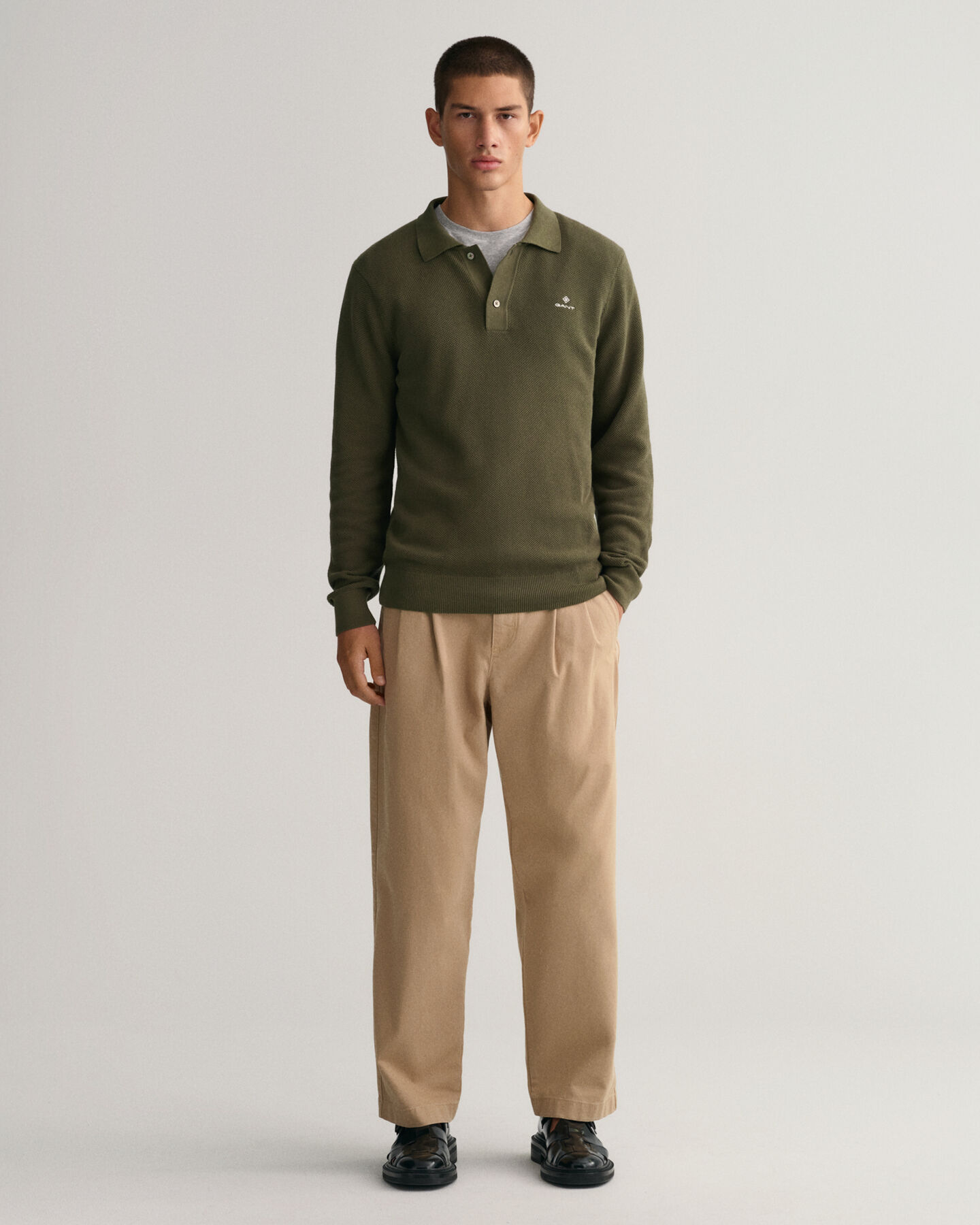 Cotton Piqu&eacute; Polo Sweater