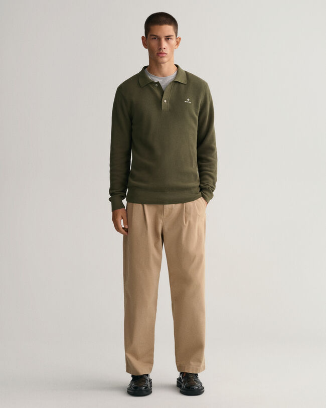 Cotton Piqu&eacute; Polo Sweater