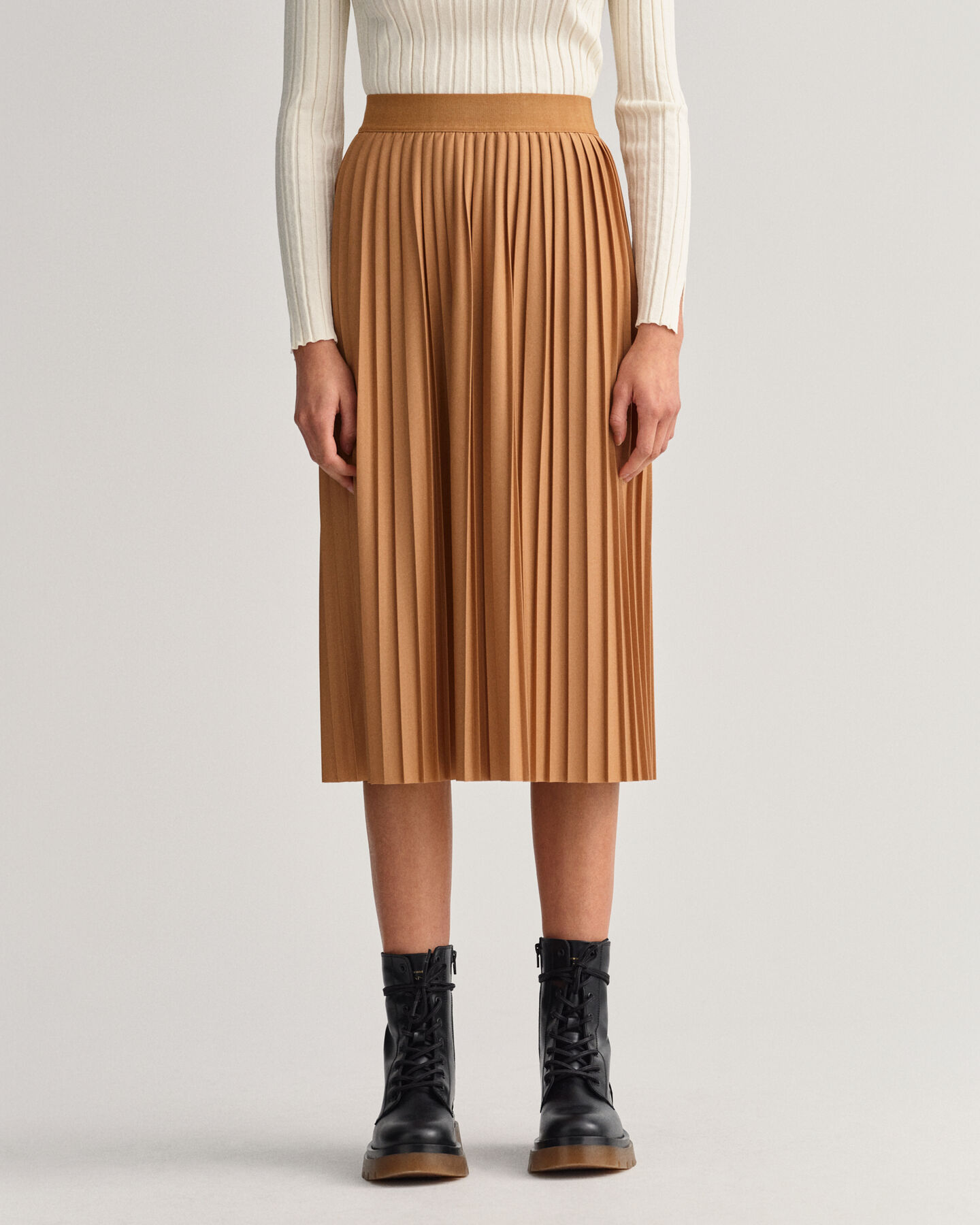 Pleated Jersey Skirt
