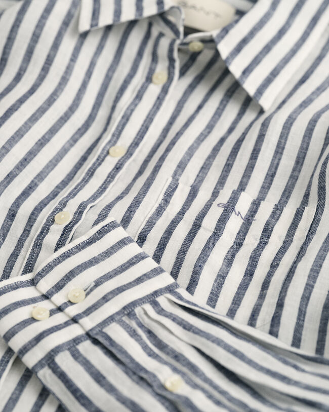 Relaxed Fit Striped Linen Shirt