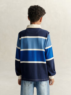 Teen Boys Striped Graphic Rugger — EVENING BLUE 3