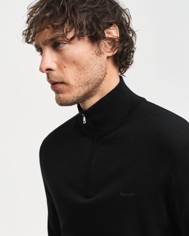 Extra Fine Merino Wool Half-Zip Sweater