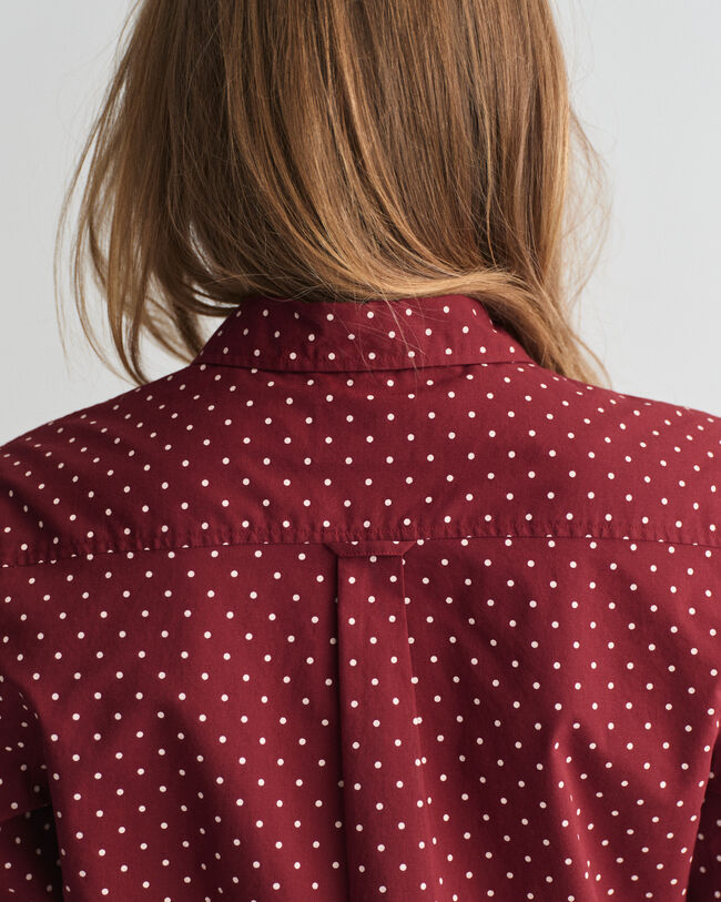 Regular Fit Dot Print Cotton Voile Shirt