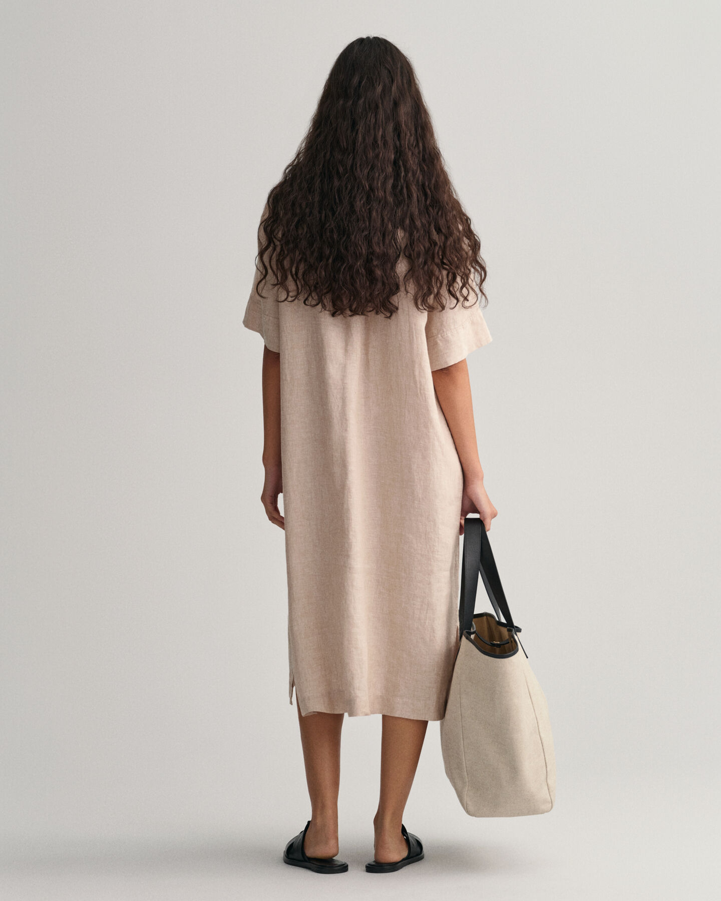 Linen Short Sleeve Shirt Dress