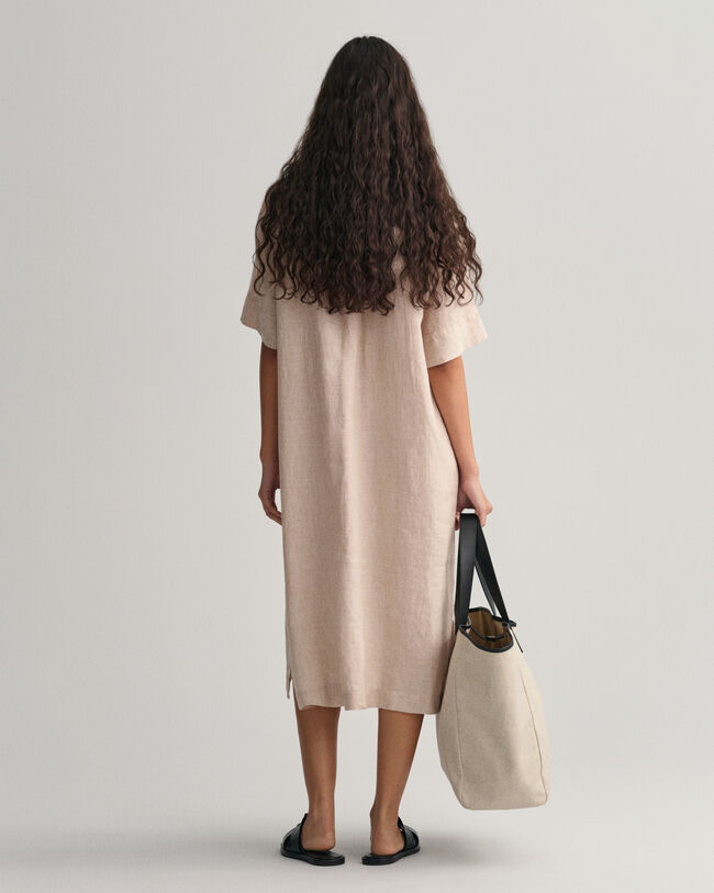 Linen Short Sleeve Shirt Dress