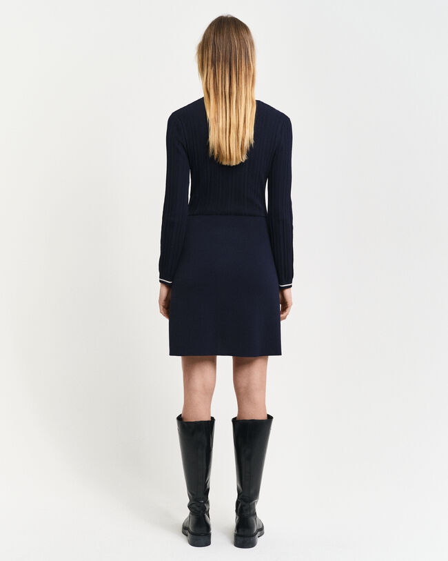 Contrast Ribbed Knitted Dress