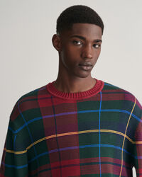 Tartan Jacquard Crew Neck Sweater