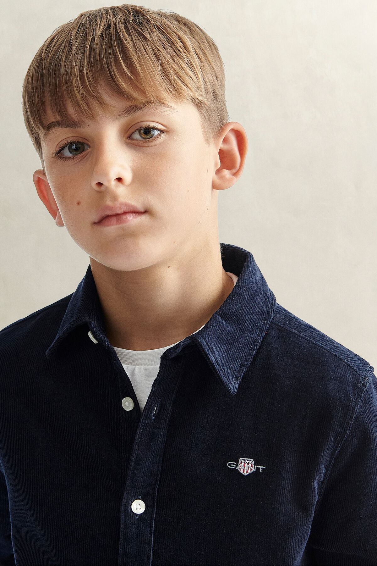 Teen Boys Corduroy Shirt — EVENING BLUE