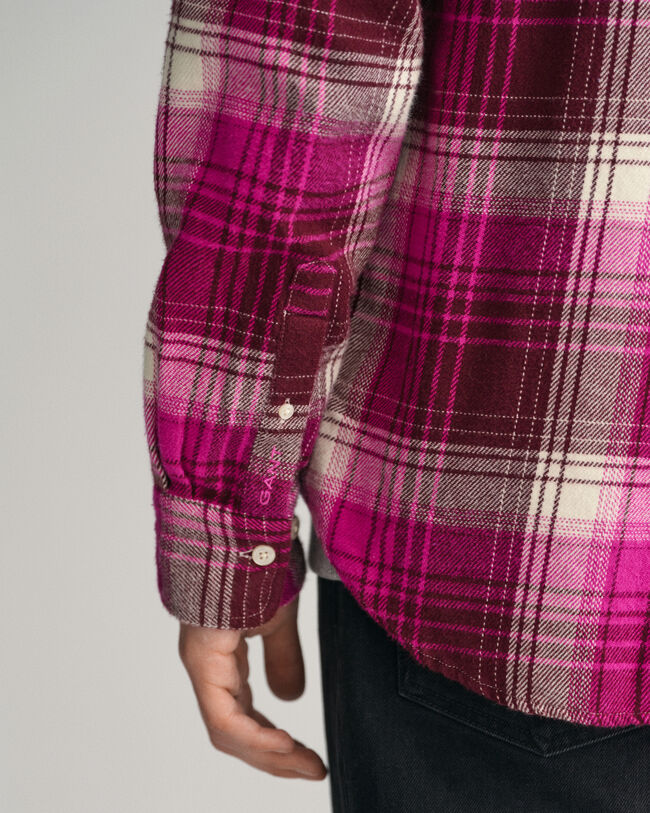 Relaxed Fit Checked Heavy Flannel Shirt