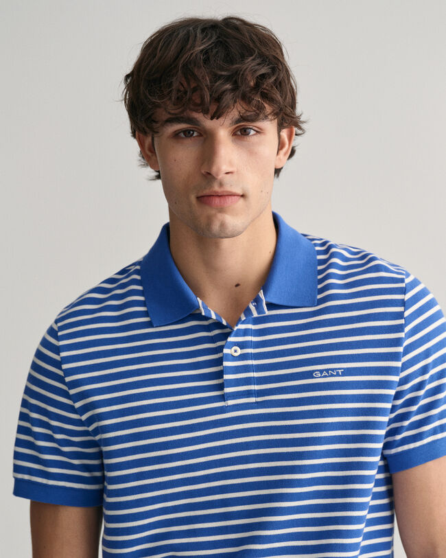 Striped Piqué Polo Shirt