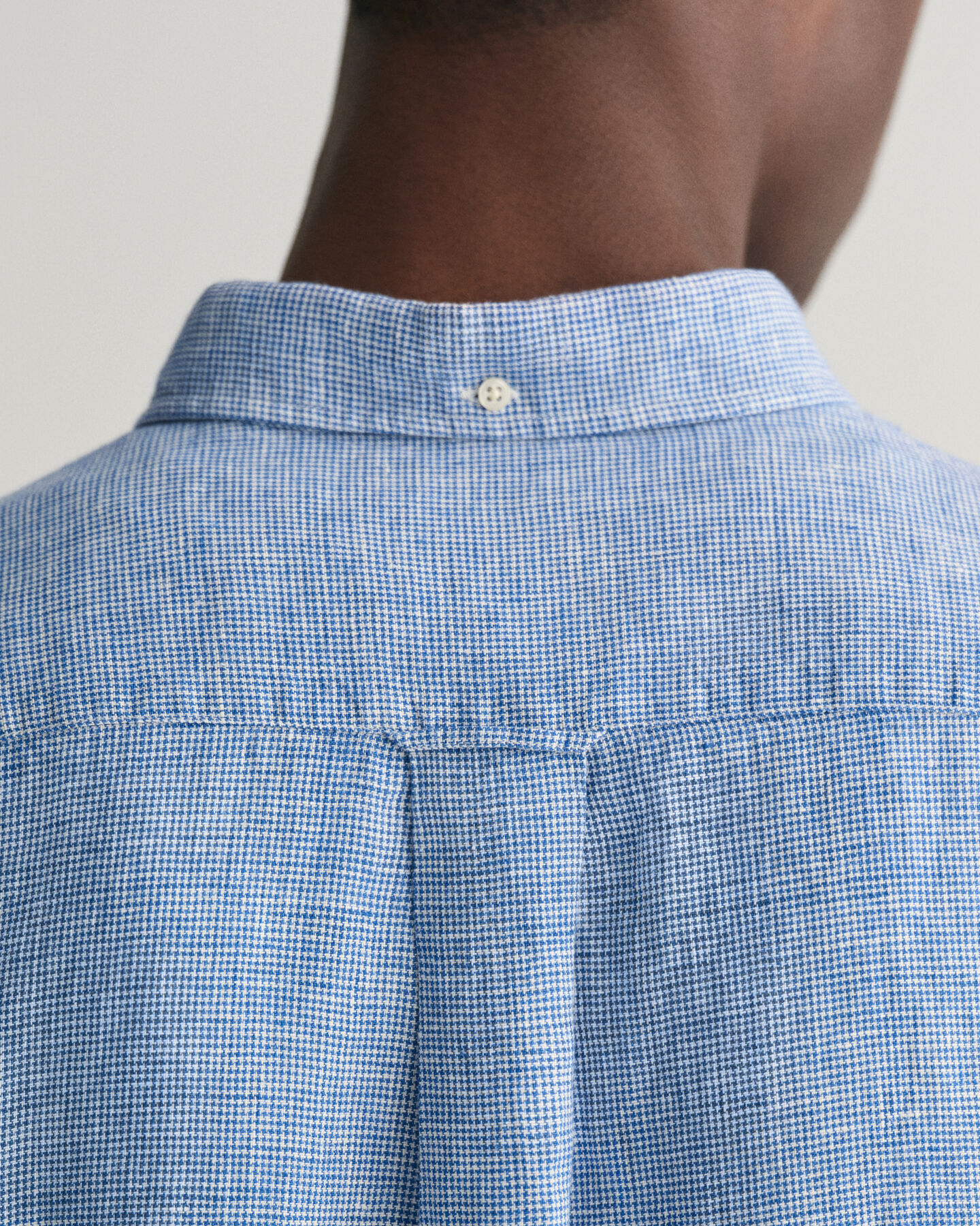 Regular Fit Houndstooth Linen Short Sleeve Shirt