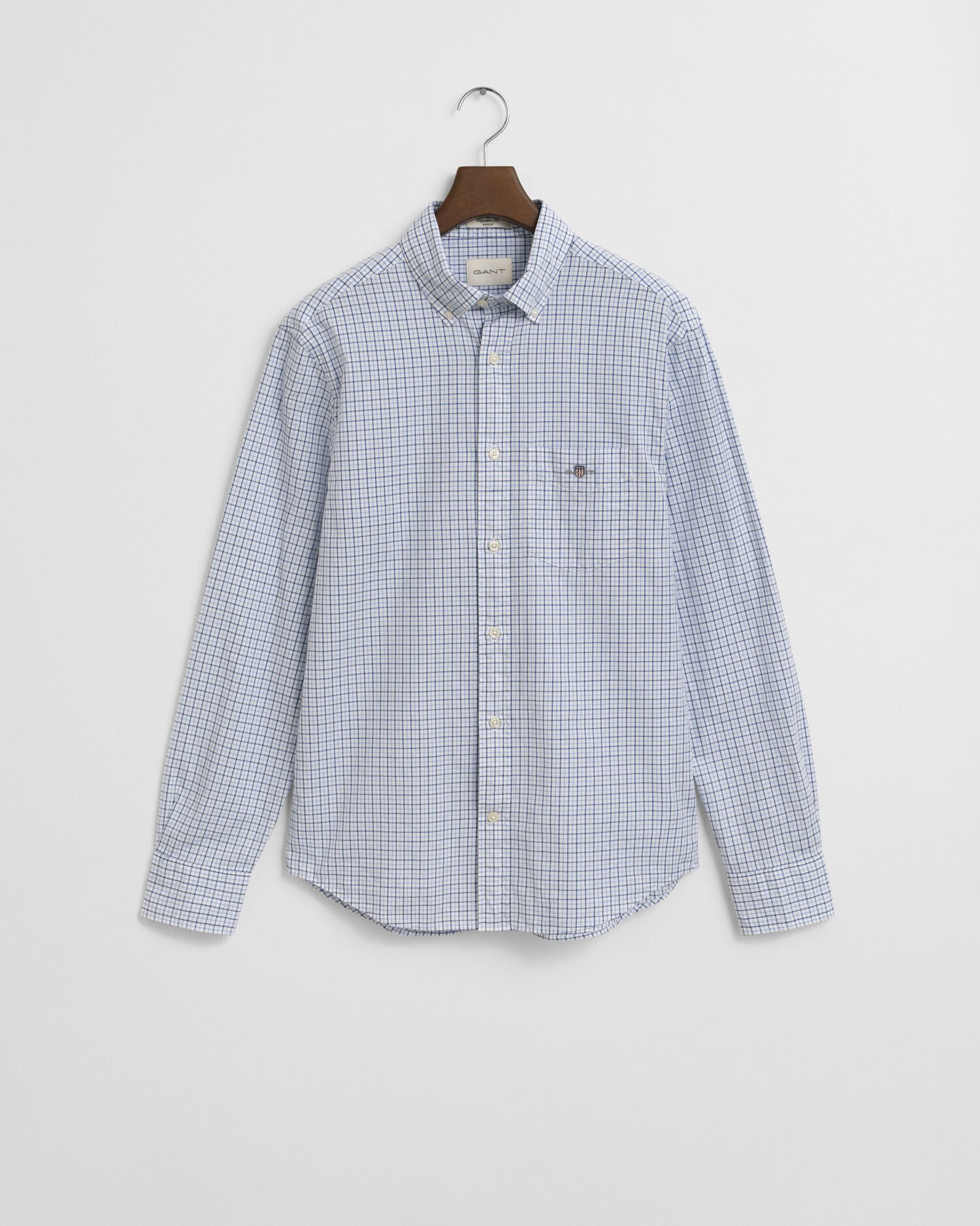 Regular Fit Micro Checked Classic Poplin Shirt