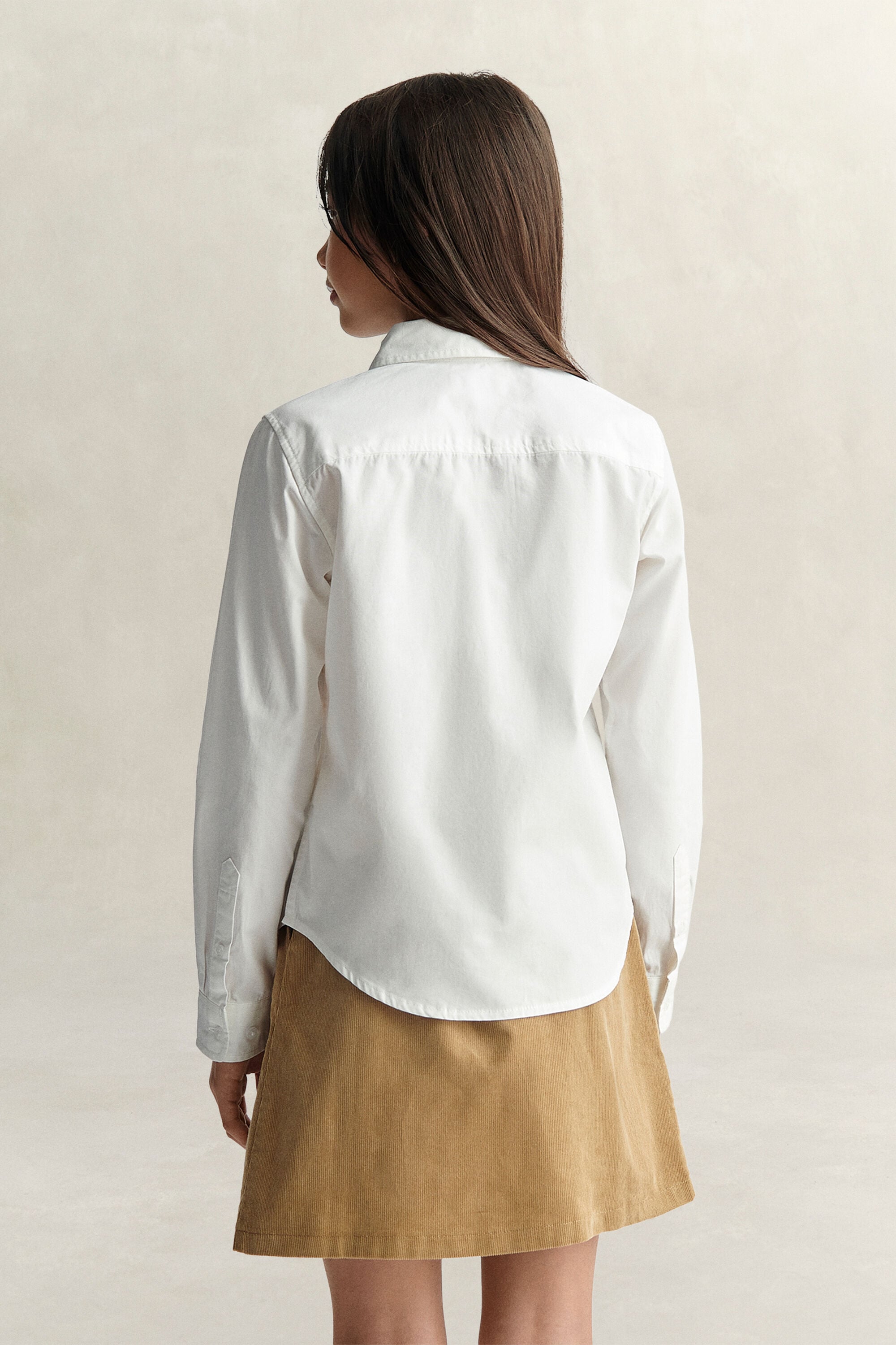 Teen Girls Cotton Shirt — WHITE