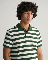 Wide Striped Piqu&eacute; Polo Shirt