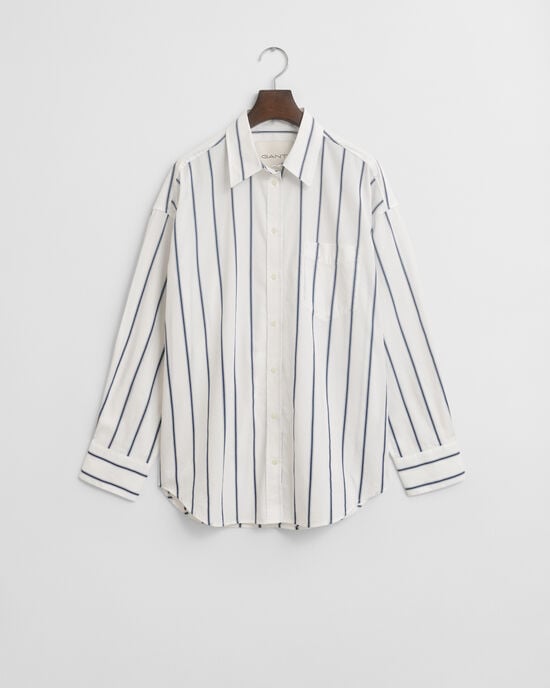 Oversized Classic Striped Poplin Shirt