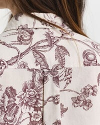 Regular Fit Tree Printed Cotton Voile Shirt